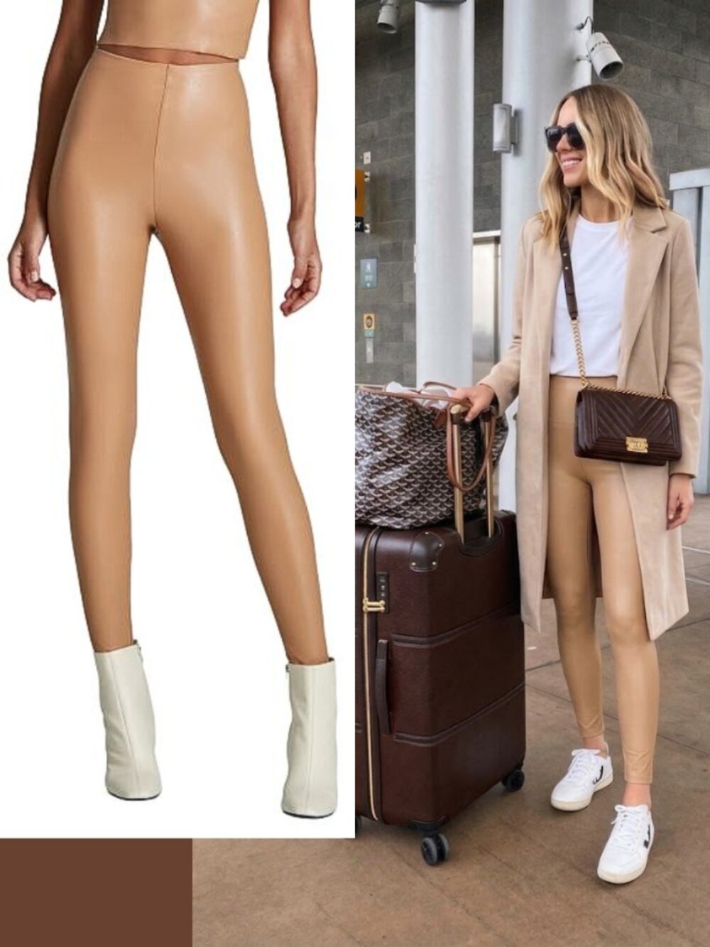 Commando Faux Leather Leggings Camel Cognac High Rise Ankle Skinny Pull On NWT